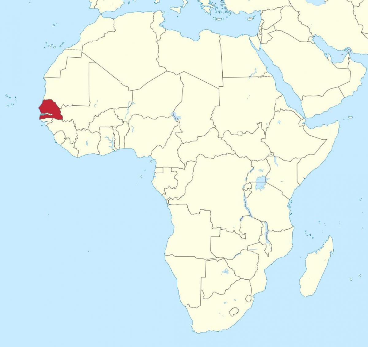 سینیگال پر افریقہ کا نقشہ