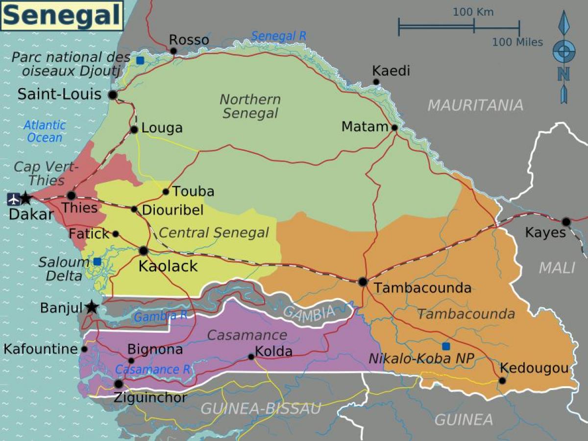 نقشہ سینیگال کے سیاسی