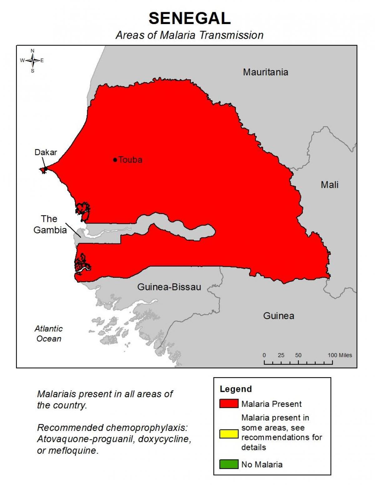 نقشہ کے سینیگال ملیریا