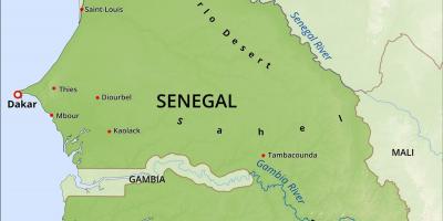 نقشہ کی جسمانی نقشہ سینیگال کے